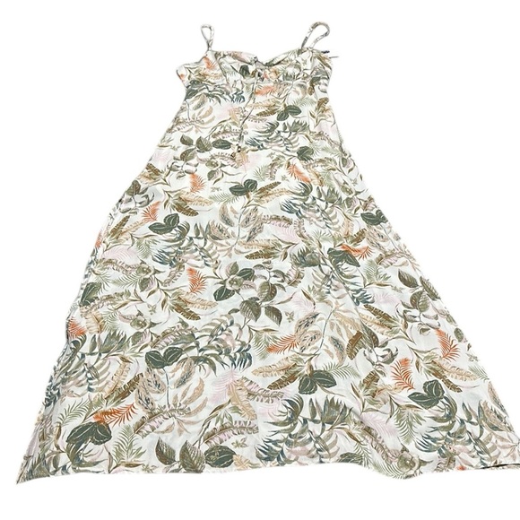 Olivaceous NWT Floral Palm Print  Maxi-Mni Dress with Spaghetti Straps Size S - Picture 3 of 12